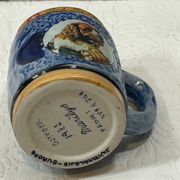 VTG Swiss Grd.St. Bernard Dog Mini Mug Shot Cup 2.75" Tall Souvenir Collectible - Picture 15 of 16